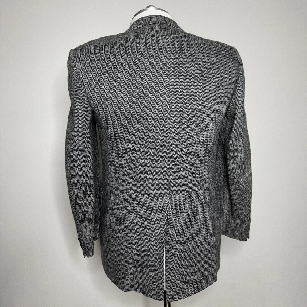 Kuppenheimer Blazer‎ Sport Coat 42L Mens Gray Herringbone Tweed